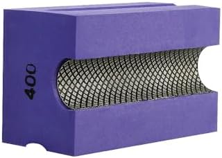 Concave Electroplated Diamond Sanding Block, 400 Grit Curved Polishing Pad for Grinding Trimming Granite Marble Glass Stone Tile Wood (1 Piece)