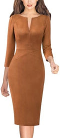 VFSHOW Womens Work Business Office Zipper Up Slim Bodycon Sheath Dress