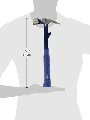 ESTWING Hammertooth Hammer - 22 oz USA Made Straight Rip Claw Hammer with Milled Face & Shock Reduction Grip - E6-22TM