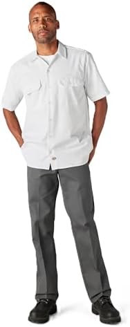 Dickies Men’s Short Sleeve Work Shirt – Durable Twill Button Down Shirts for Men, Lightweight Uniform for Daily Wear