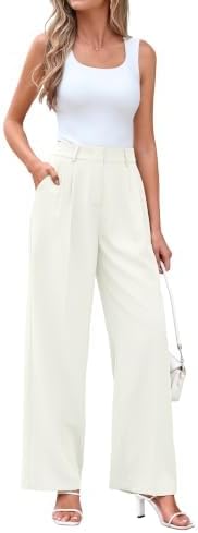 KICZOY Women Casual Wide Leg Dress Pants High Waist Lightweight Flowy Pants