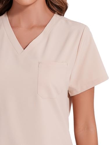 COZYFIT Scrubs for Women Set - Stretch V-Neck & Jogger Pant with 9 Pockets