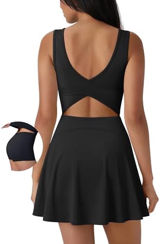 SUUKSESS Tennis Dress with Shorts Underneath Easy Peasy Athletic Dresses