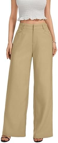 FUNYYZO Wide Leg Dress Pants for Women Work Slacks Business Casual Outfits