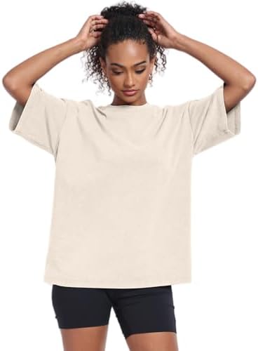 Womens Vintage Oversized T Shirts Acid Washed Baggy Cotton Tee Workout Gym Shirts Boyfriend Short Sleeve Tops