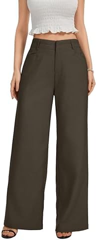 FUNYYZO Wide Leg Dress Pants for Women Work Slacks Business Casual Outfits