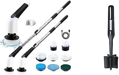 ADDPLUS Electric Spin Scrubber, Cordless Cleaning Brush Power Shower Scrubber Long Handle Extendable Handheld & Farberware Professional Heat Resistant Nylon Meat and Potato Masher