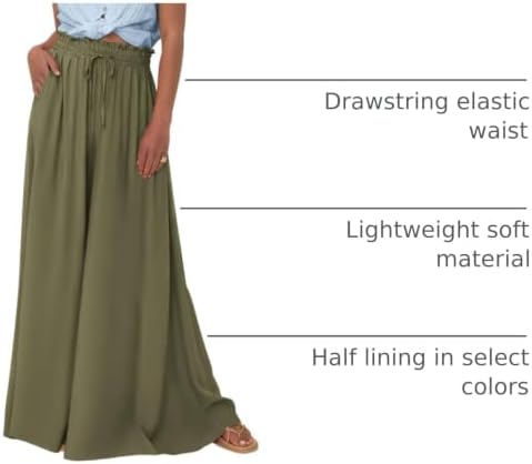 BTFBM Wide Leg Flowy Palazzo Pants for Women
