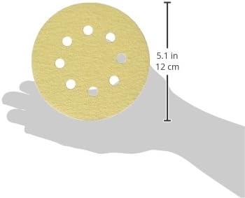 POWERTEC 50 PCS 60 Grit - 5 Inch 8 Hole Hook and Loop Sanding Discs, 5" Sanding Pads for Automotive, Drywall, Woodworking with Orbital Sander, Air, and DA Sander (44006G-50)