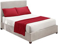 Nestl Twin XL Sheets Set - 3 Piece XL Twin Bed Sheets, Extra Soft Double Brushed Bedding for Adjustable Bed, 2 Tone White/Burgundy Set, White Fitted Sheet, Burgundy Flat Sheet, Burgundy Pillow Case