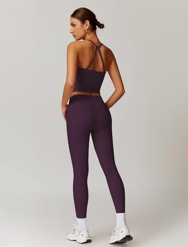 ABOCIW Workout Sets for Women 2 Piece Padded Sports Bra Tank Top High Waist Leggings Sets Gym Yoga Work Out Clothes