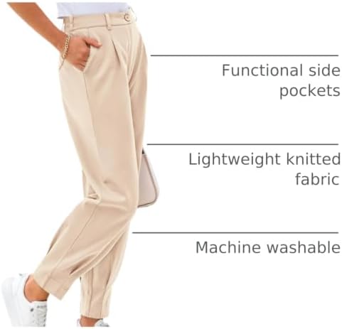 CFLONGE Womens Ankle Work Pants Trousers Casual Slacks