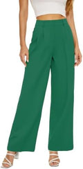 KICZOY Women Casual Wide Leg Dress Pants High Waist Lightweight Flowy Pants