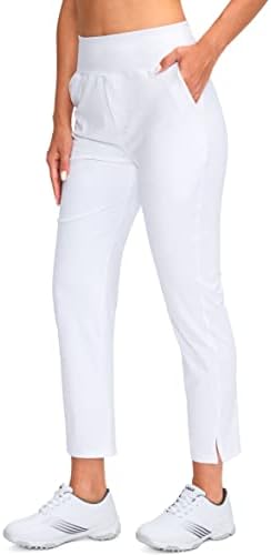 YYV Women's Golf Pants High Waist Stretch Ankle Pants with Pockets
