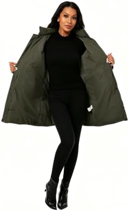 GGleaf Women's Winter Puffer Coat with Removable Fur Hood Warm Snow Jacket