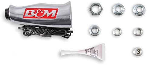 B&M 80658 Brushed Aluminum T-Handle Shifter Grip with Button and SAE Thread Inserts
