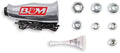 B&M 80658 Brushed Aluminum T-Handle Shifter Grip with Button and SAE Thread Inserts