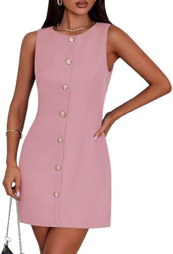 PRETTYGARDEN Women Business Casual Cocktail Work Short Dress