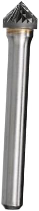 Drill America SK-3 Carbide Burr/Rotary File 90 Degree Included Angle Double Cut for Die Grinder 3/8" Dia. x 3/16" Cut Length with 1/4" Shank and 2-1/16" Overall Length, DUL Series