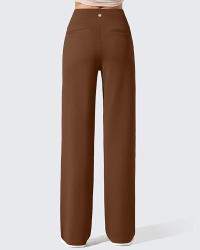 G4Free EverGoing Fleece Lined Wide Leg Pants for Women Dressy Work Casual