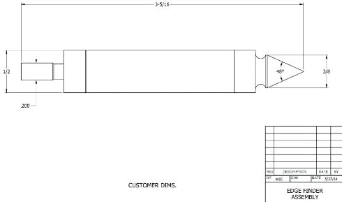 Starrett Edge Finder, .200" Contact Diameter, .500" Body Diameter