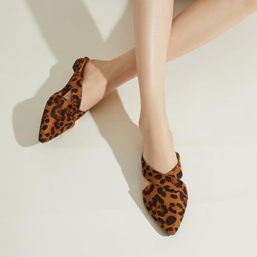 Rekayla Women's Mules Closed Pointed Toe Flats Backless Loafers Shoes for Women