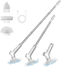 VEWIOR Electric Spin Scrubber with 3 Replacement Brushes, Cordless Shower Scrubber with Adjustable Handle and Power Dual Speed for Bathroom Tub Tile Grout