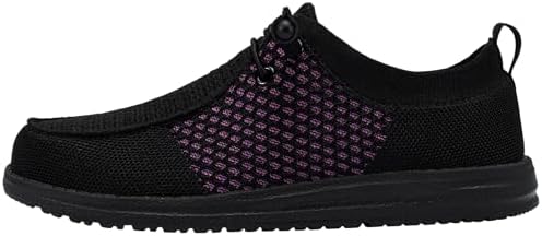 LARNMERN Steel Toe Loafers Women Slip On Work Safety Shoes Walking Sneakers