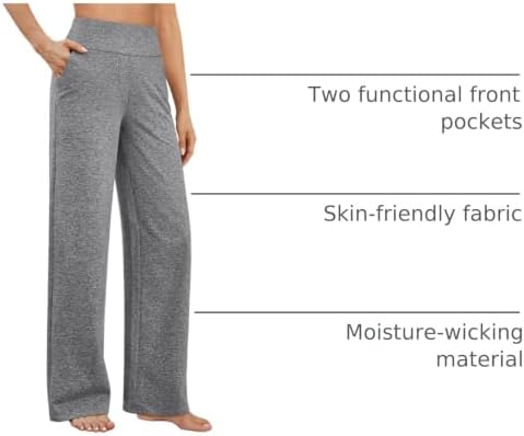 G4Free Yoga Pants for Women Wide Leg Pants with Pockets High Waisted