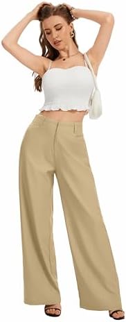 FUNYYZO Wide Leg Dress Pants for Women Work Slacks Business Casual Outfits
