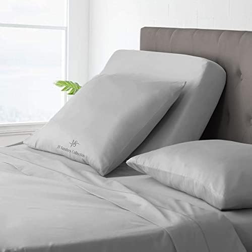 JS Sanders Collection Split Head Sheet Set Cal. King Size,Silver