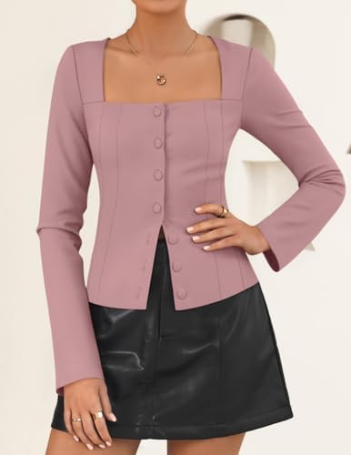 ZESICA Women's Business Casual Fitted Blazers Office Outfits