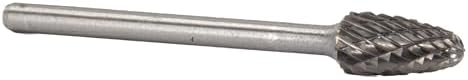 Drill America SF-81 Carbide Burr/Rotary File Tree Radius End Double Cut for Die Grinder 3/16" Dia. x 1/2" Cut Length with 3/16" Shank and 2" Overall Length, DUL Series