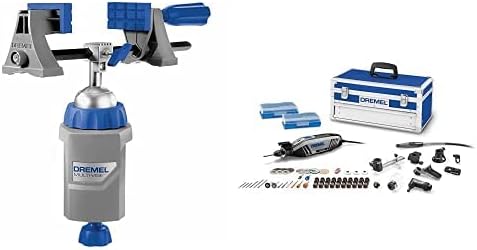 Dremel 4300-9/64 Rotary Tool Kit with Flex Shaft- 9 Attachments & 64 Accessories- Engraver, Router, Sander, and Polisher & 2500-01 Rotary Tool Multi-Vise