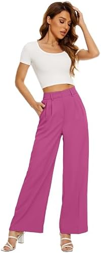 FUNYYZO Wide Leg Dress Pants for Women Work Slacks Business Casual Outfits