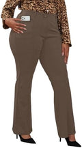 DGD Wrinkle-Free Stretch Dress Pants Plus Size for Women Pull-on Pant Ease into Comfort Office Pant