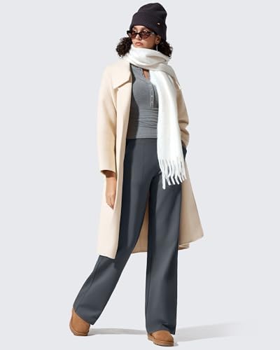 G4Free EverGoing Fleece Lined Wide Leg Pants for Women Dressy Work Casual
