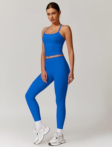 ABOCIW Workout Sets for Women 2 Piece Padded Sports Bra Tank Top High Waist Leggings Sets Gym Yoga Work Out Clothes