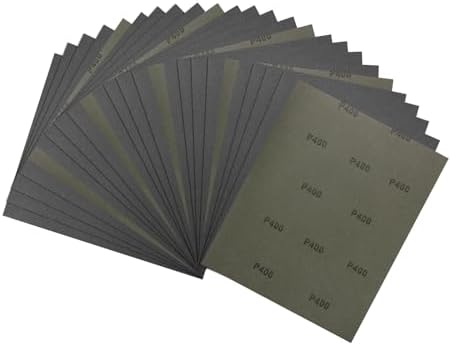 25Pcs Sand Paper 9x11Inch 400Grit Silicon Carbide Sandpaper Sheets