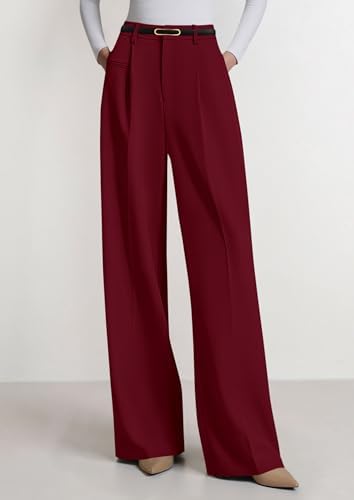 PRETTYGARDEN Women's Tailored Wide Leg Work Dress Pants