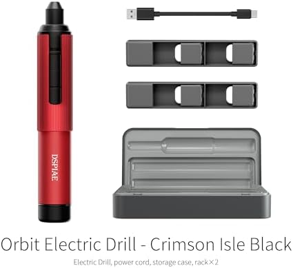 DSPIAE AT-ED Orbit Electric Hand Drill, Hobby Model Mini Drill Pen, Red