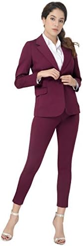 Marycrafts Women’s Two Piece Suits – Business Blazer Pant Suit Set, Professional Work Outfit for Office