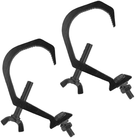 jindaaduio Stage Light Clamp, Lighting Truss Clamps (40mm-60mm 30kg), Truss C-Clamp Used for Spotlight and Moving Head(2 pcs Black)