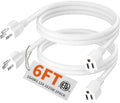 HUANCHAIN Indoor White Extension Cord 6FT 2Pc Waterproof 16/3 Gauge