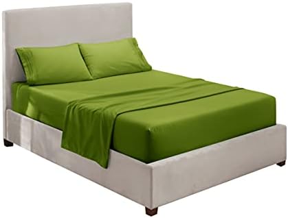 Hearth & Harbor King Size Sheets - 4 Piece Bed Sheet Set, Hotel Luxury Double Brushed Bed Sheets - Extra Soft Bedding Sheets & Pillowcases, King, Calla Green