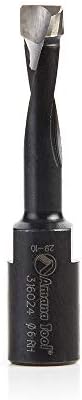 Amana Tool 316024 Carbide Tipped 2 Flute RH Rotation 6mm D x 28mm CH x M6x0.75 Thread for Domino Joining Machine for Festool
