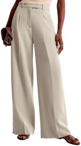 NIMIN Women Wide Leg Work Pants High Waisted Dress Trousers with Pockets