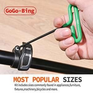 GogoBing Cushion Grip Hex T-Key Torx Key Wrench Set - 8pc set Torx Sizes T9, T10, T15, T20, T25, T27, T30, T40, Green.