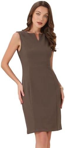 Allegra K Womens Work Sheath Dress Sleeveless Business Pencil Dresss