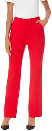 iChosy Women's Stretch Straight Leg Dress Work Pants Business Casual Slacks